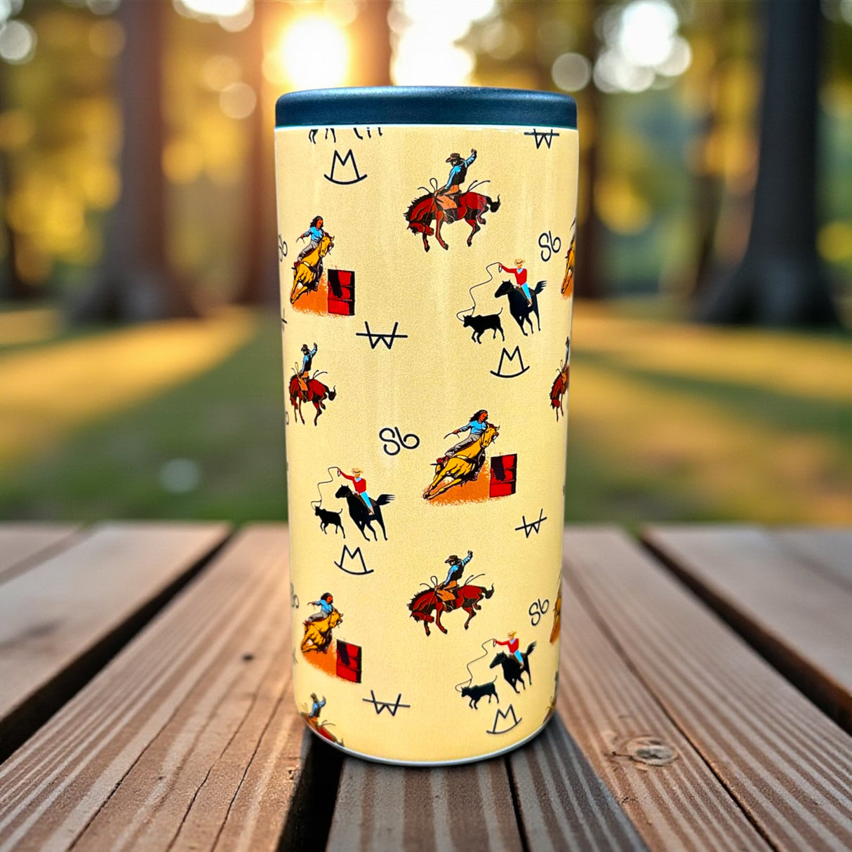 Vintage Branded Cowboy Tall Insulated Can Cooler