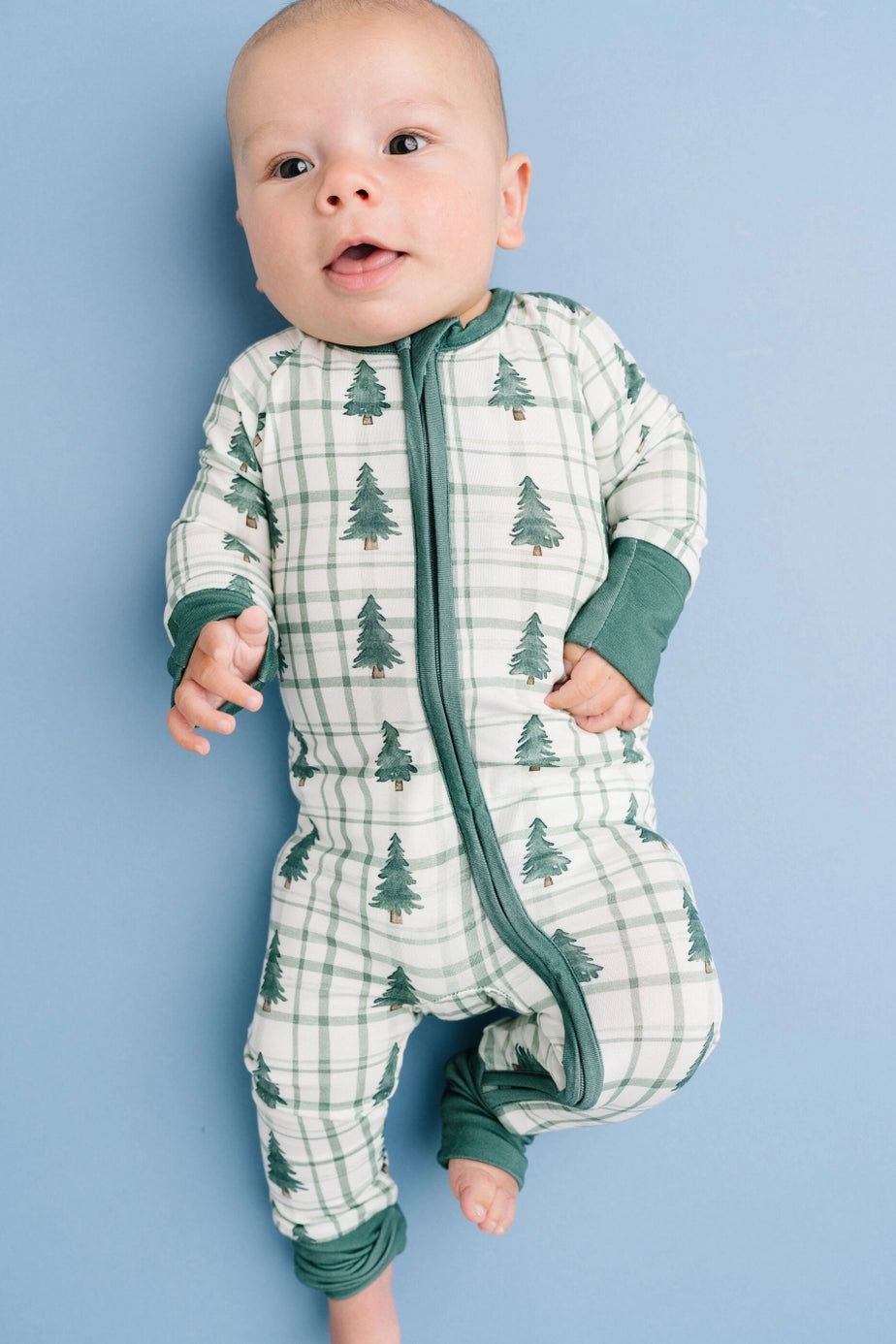 Plaid Tree Farm Bamboo Zipper PJ’s
