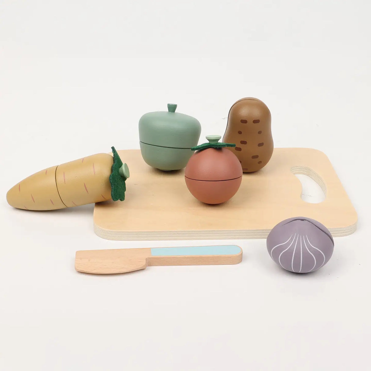 First Kitchen Play Set - Wooden Vegetable Cutting Montessori Toy