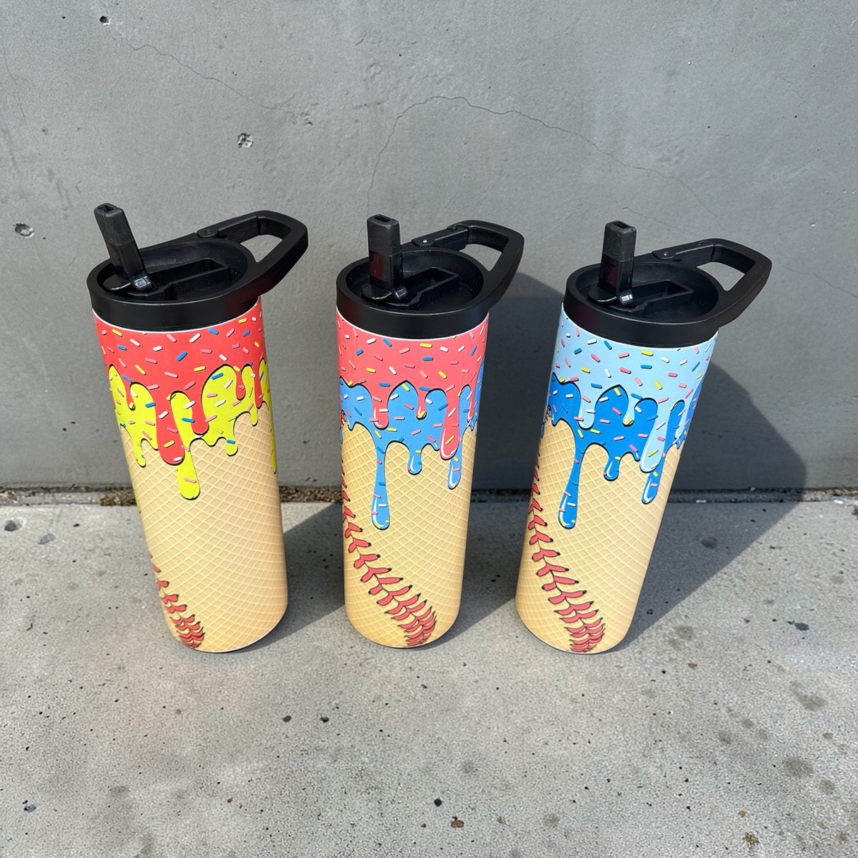 Ice Cream Drip Baseball 20oz Waterbottles