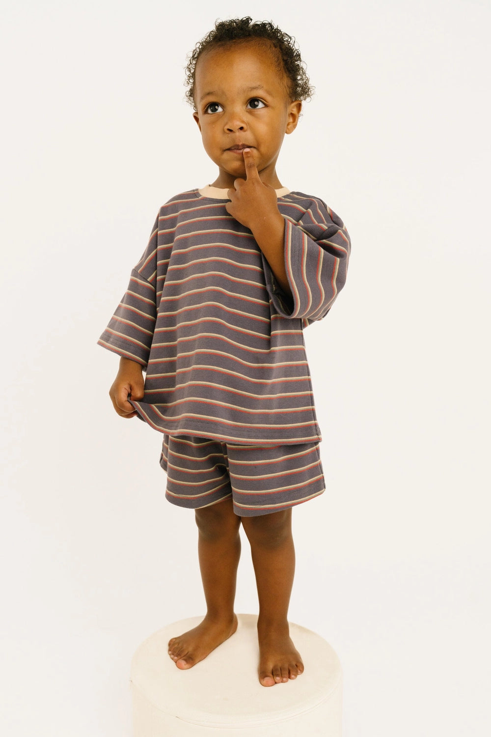 Graphite Stripe Slouchy Set