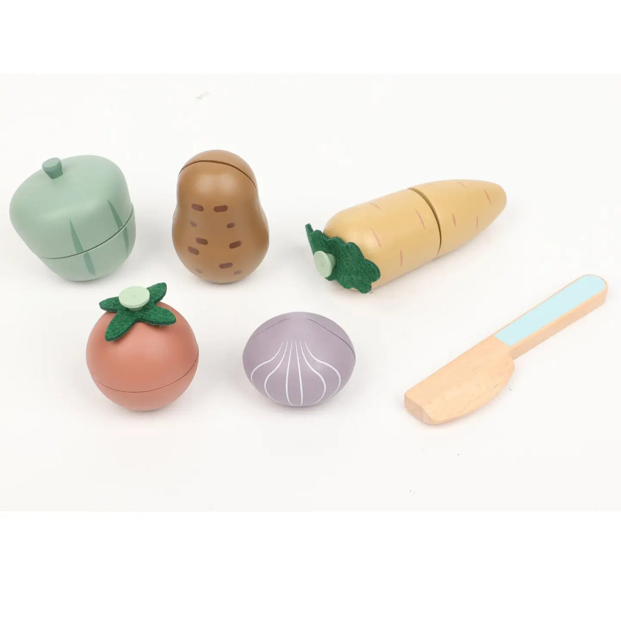 First Kitchen Play Set - Wooden Vegetable Cutting Montessori Toy