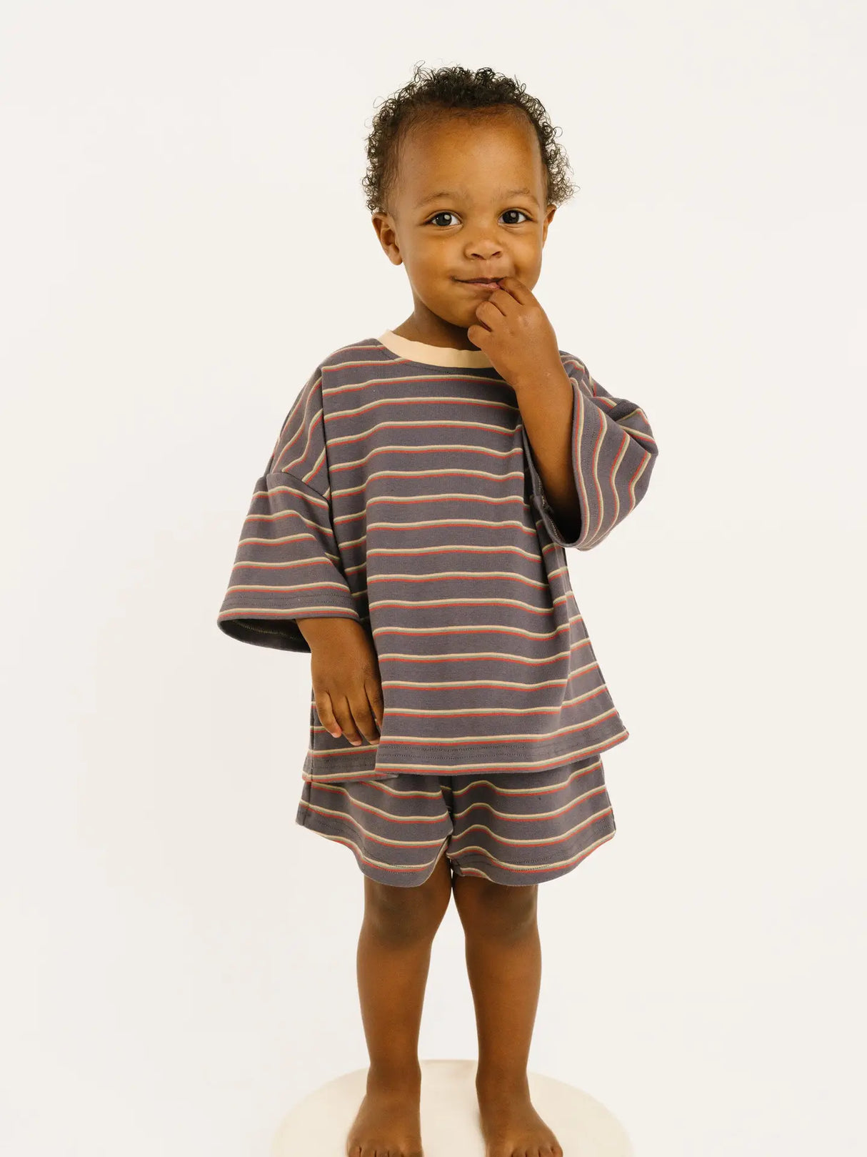 Graphite Stripe Slouchy Set