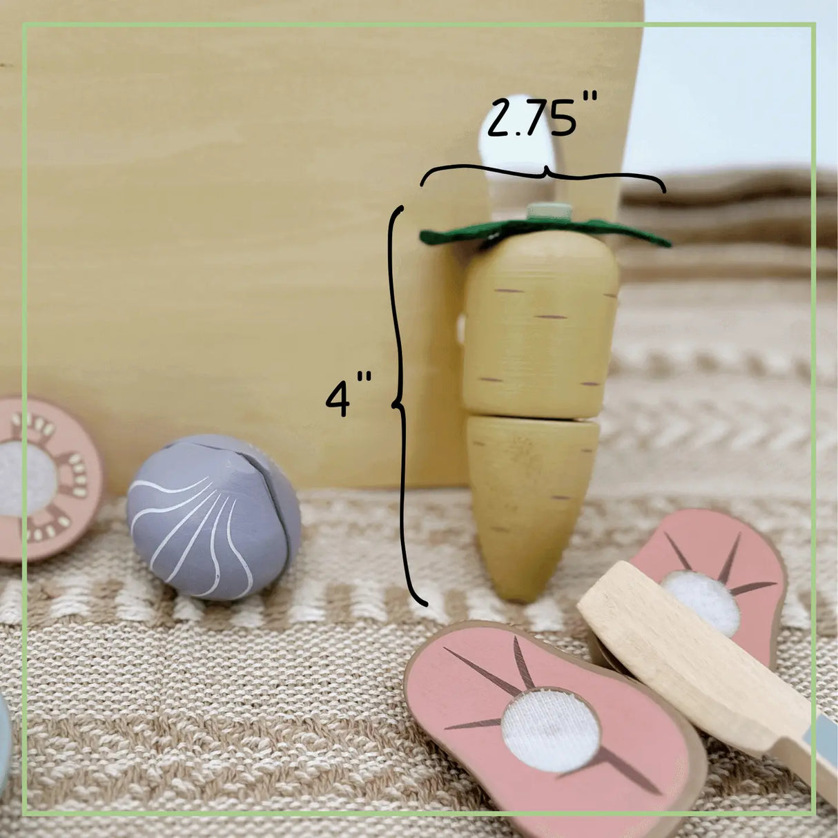 First Kitchen Play Set - Wooden Vegetable Cutting Montessori Toy