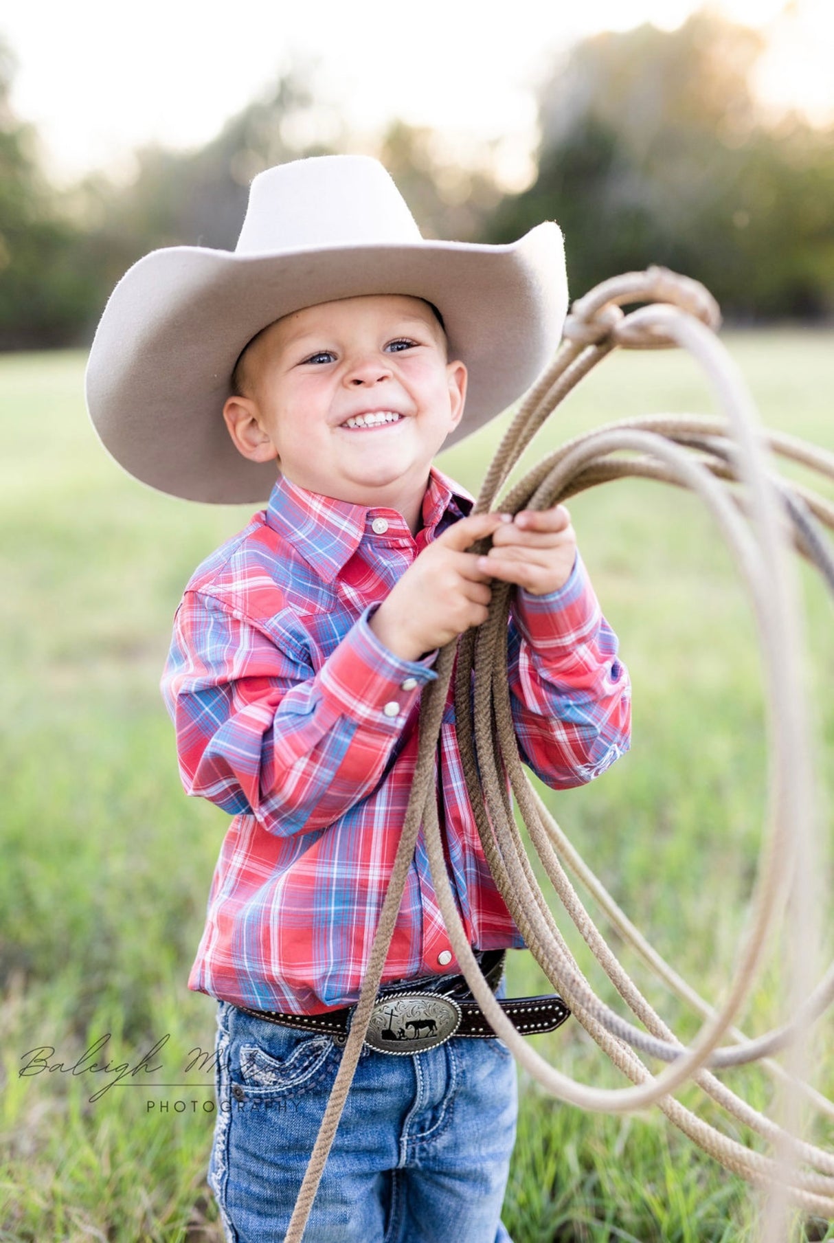 Boys Red & Blue Logo Long Sleeve Pearl Snap