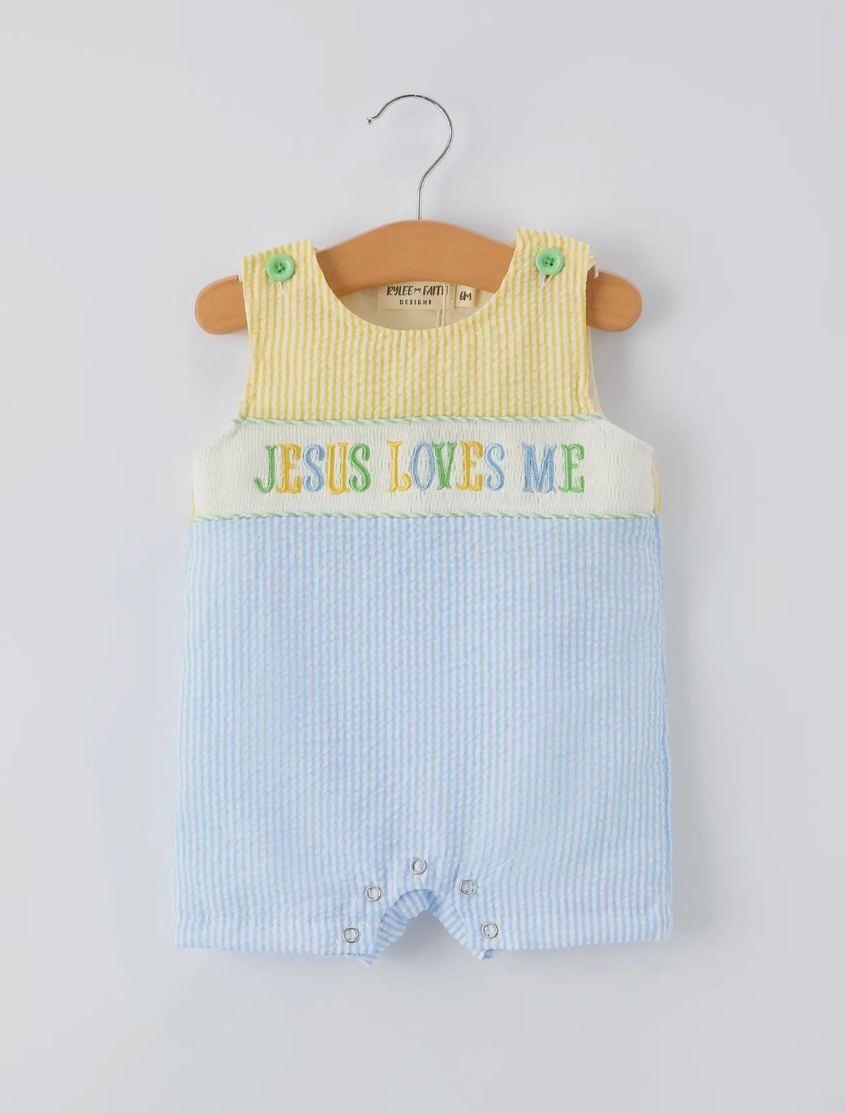 Jesus Loves Me Smocked Romper