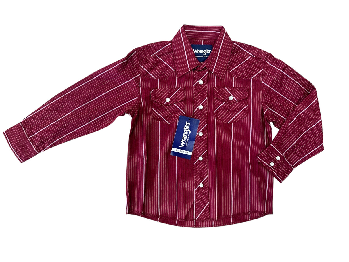 Red & White Stripe Long Sleeve Wrangler Retro