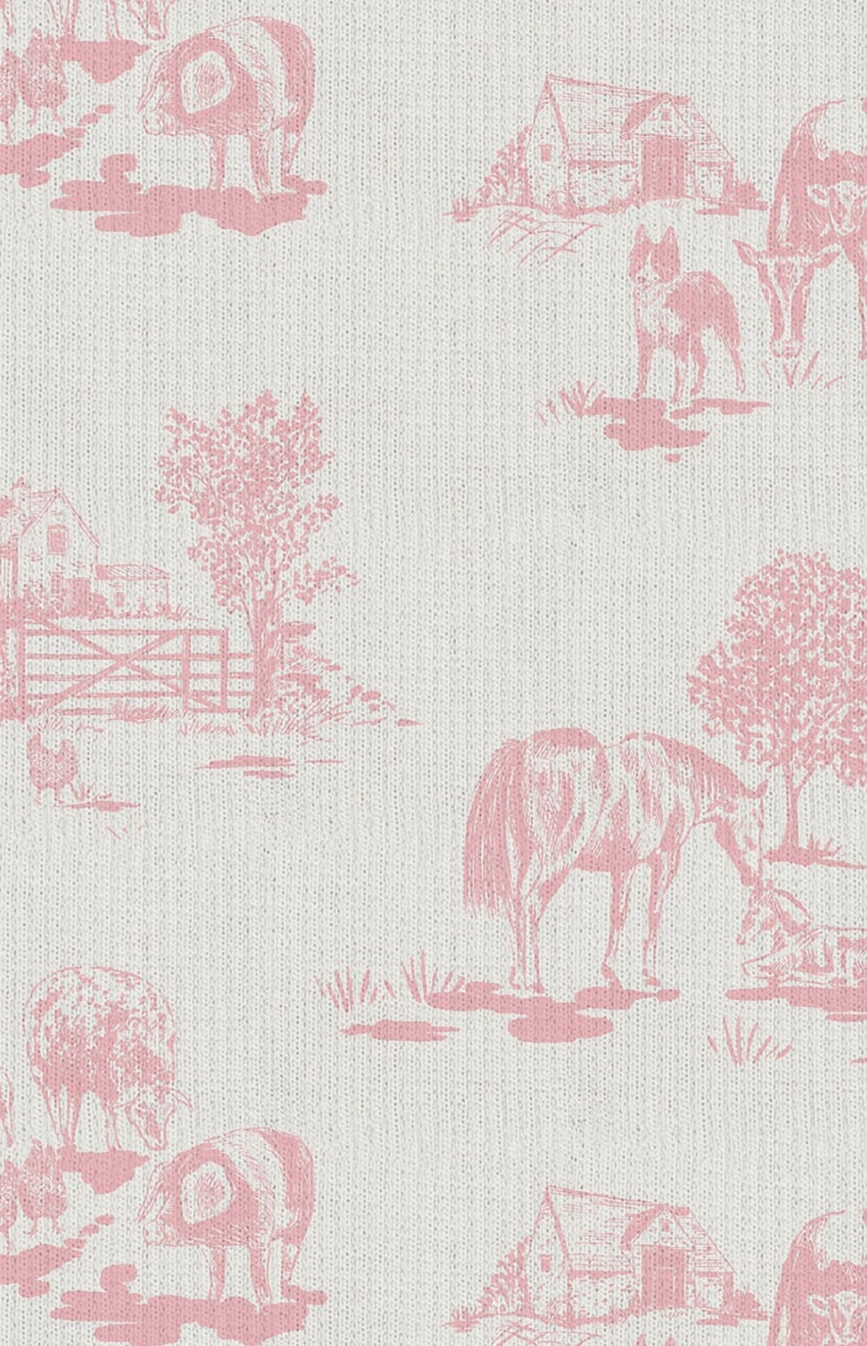 Pink Farm Toile Ribbed Bamboo Sleep Sack