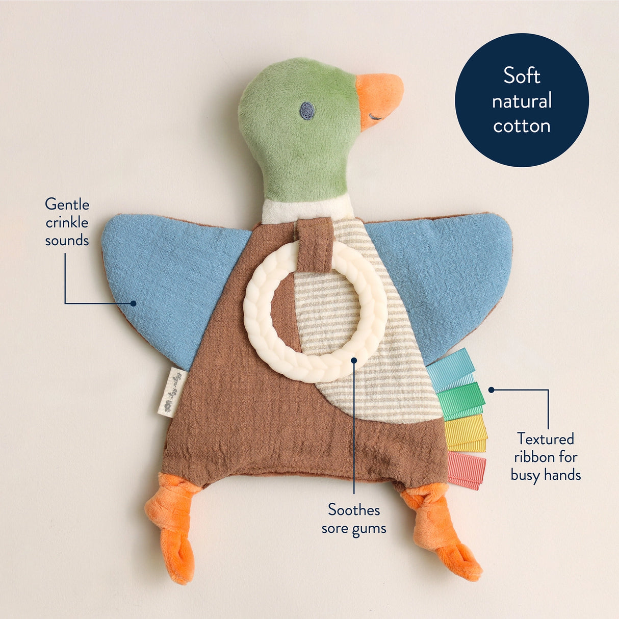 Mallard Duck Itzy Friends Crinkle Lovey
