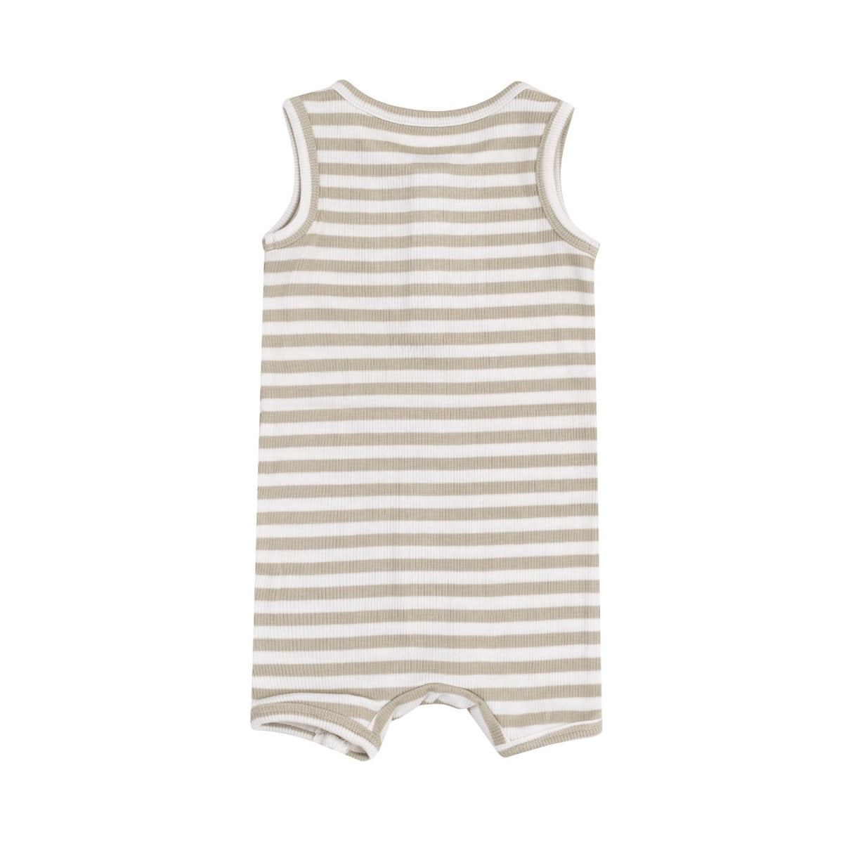 Sage Stripe Neutral Shortie Romper