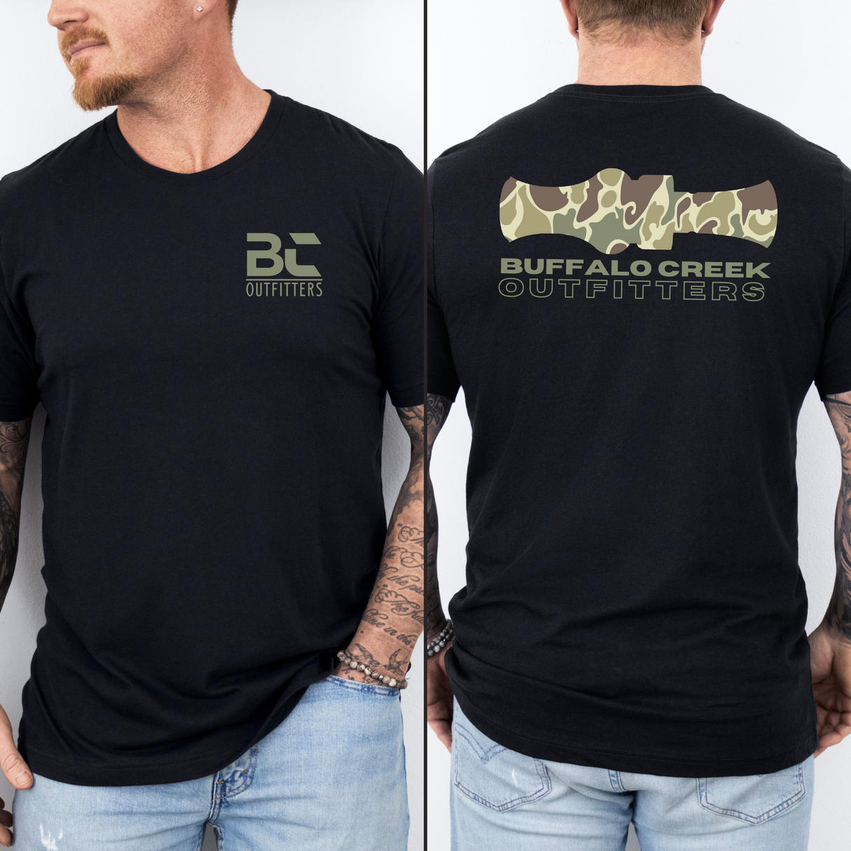 Retro Camo Duck Call Tee - Black