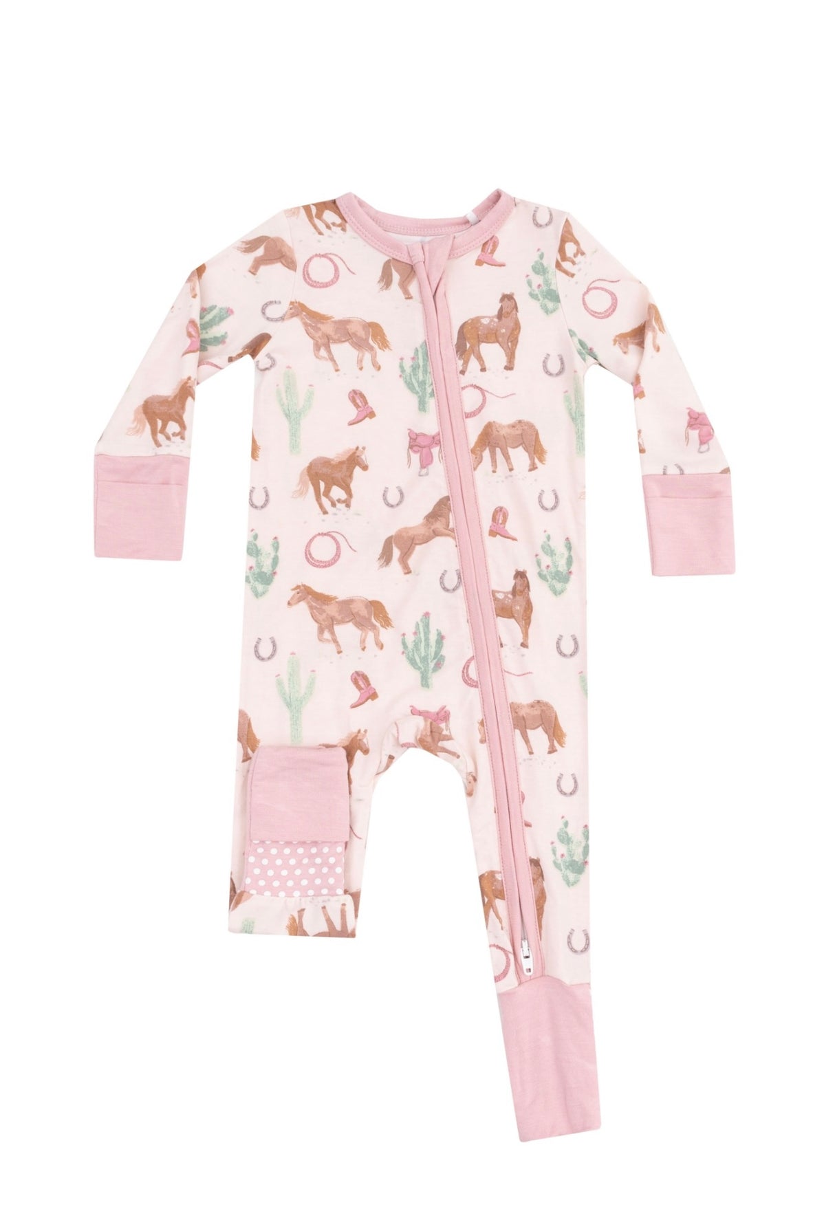 Pink Western Horses 2-Way Zipper PJ’s