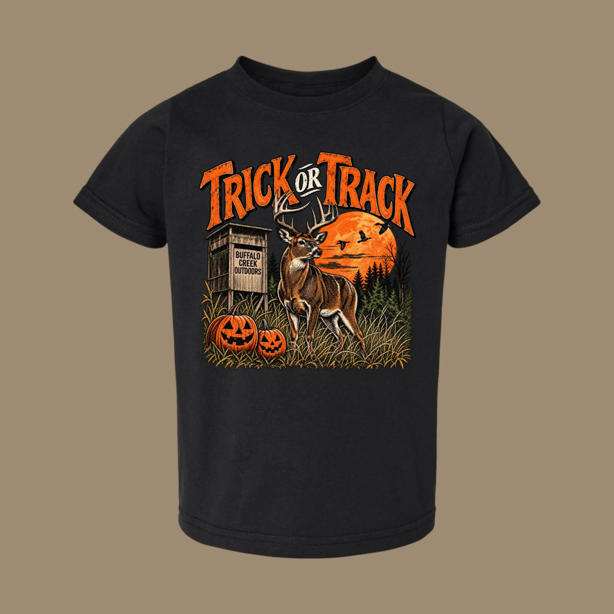 Trick or Track Halloween Tee