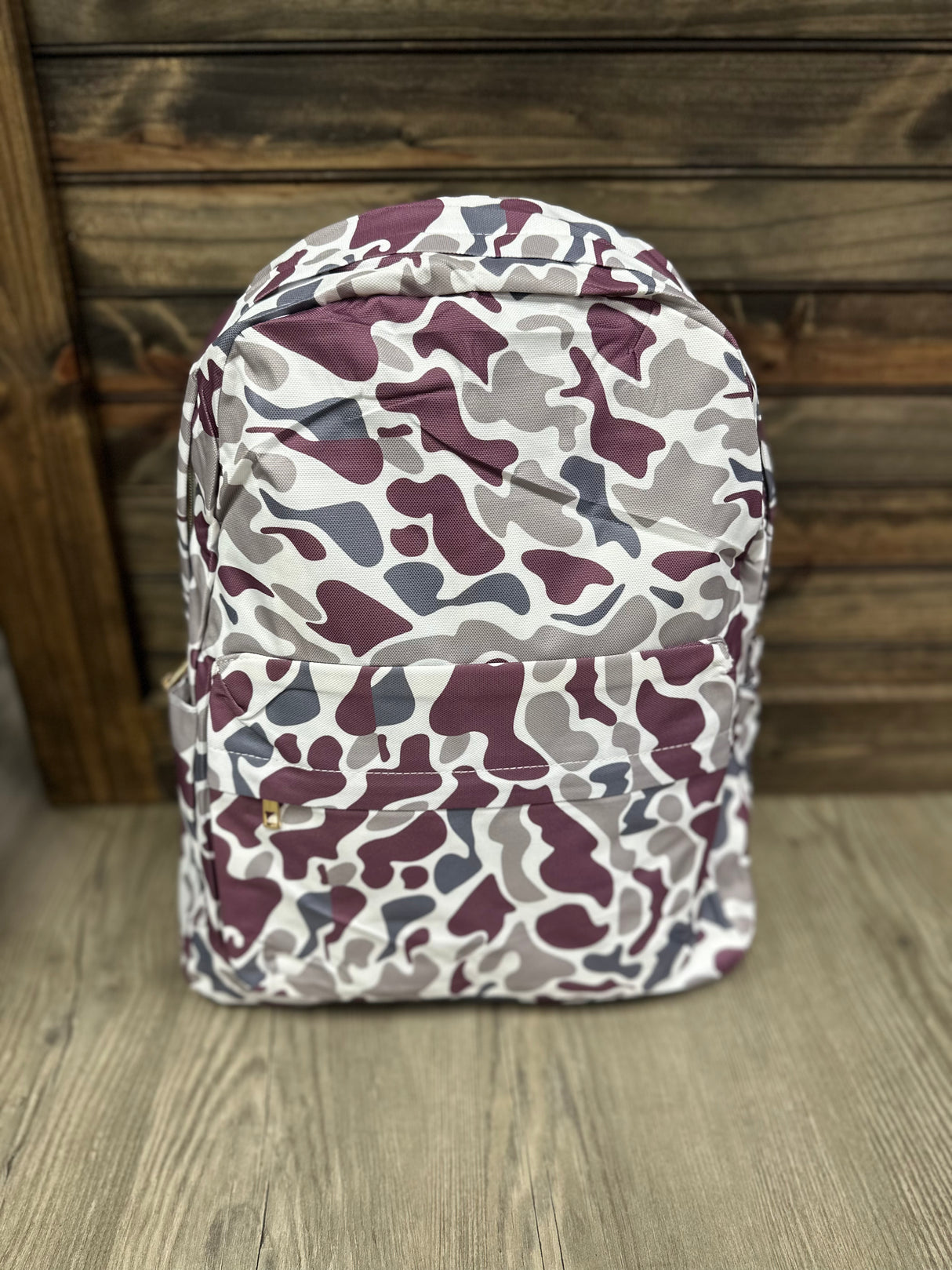 Maroon Retro Camo Backpack