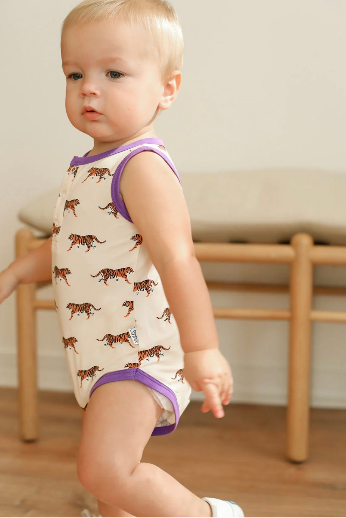 Geaux Tigers Henley Onesie