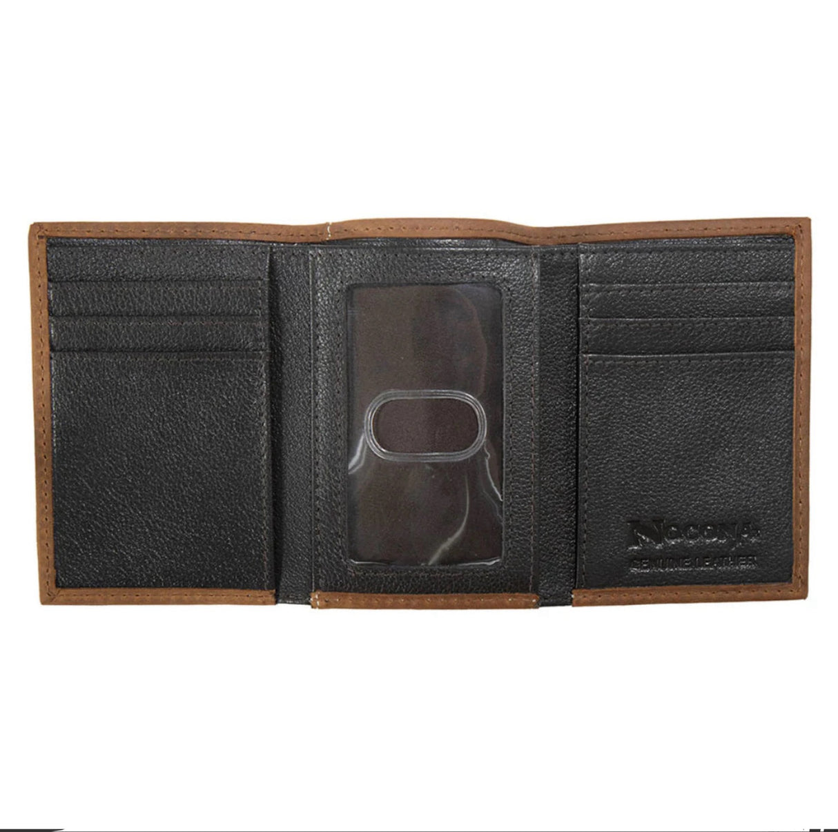 Southwest Embossed Medium Brown Tri-Fold Wallet
