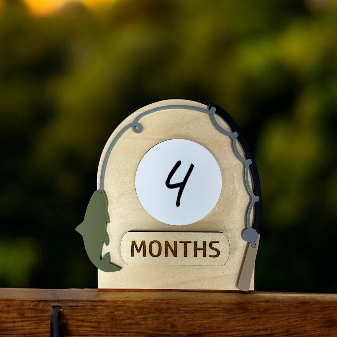 Fishing Monthly Milestone Sign