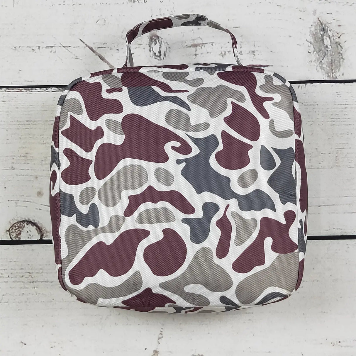 Maroon Retro Camo Lunch Box