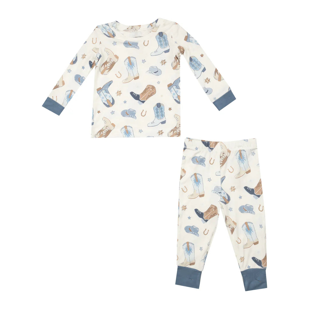 Baby Blue Cowboy Boots 2-Piece Set
