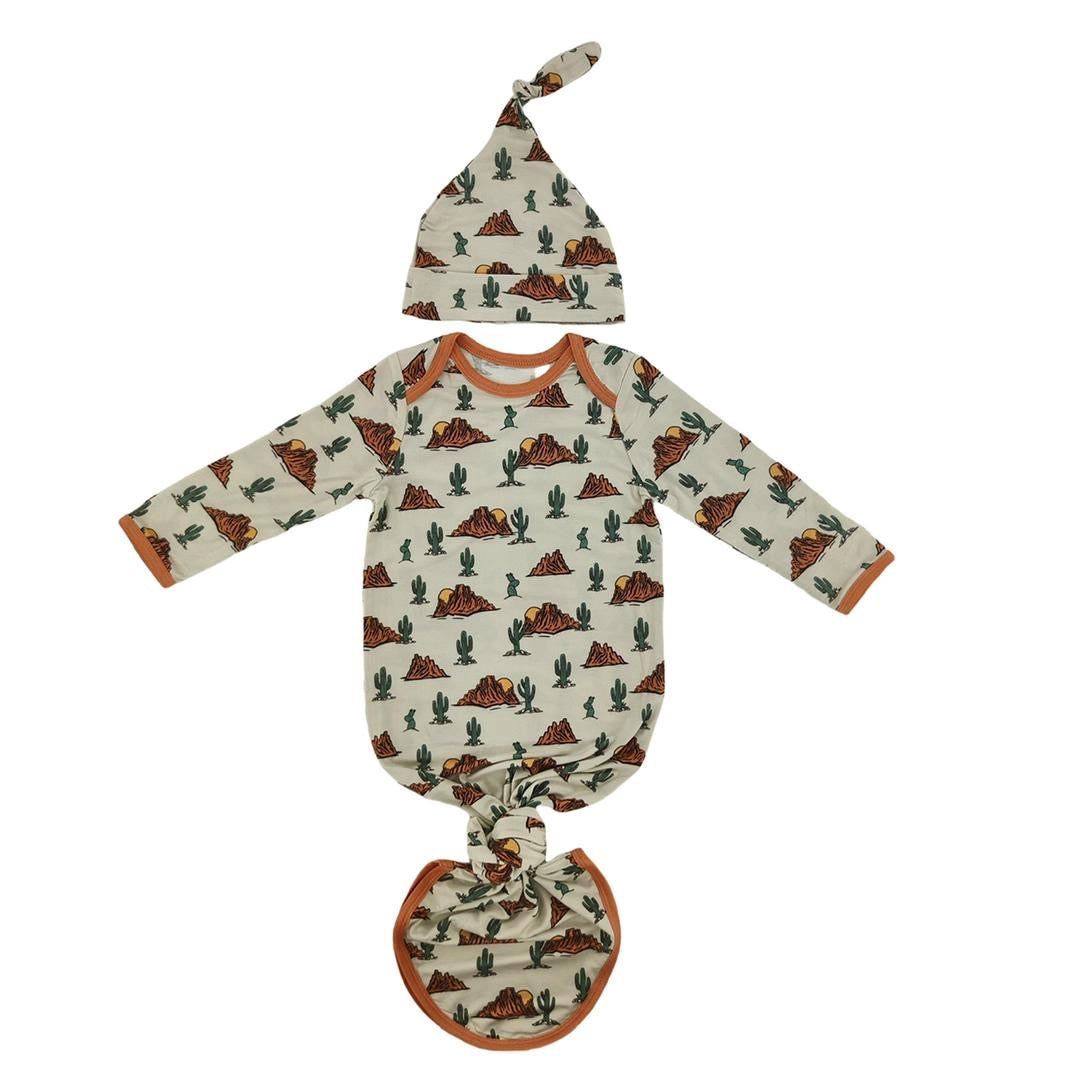 Rocky Desert Bamboo Knotted Gown + Hat