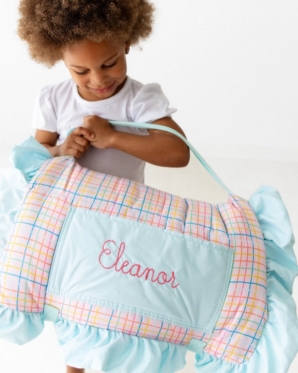 Pink Plaid Nap Mat - PREORDER