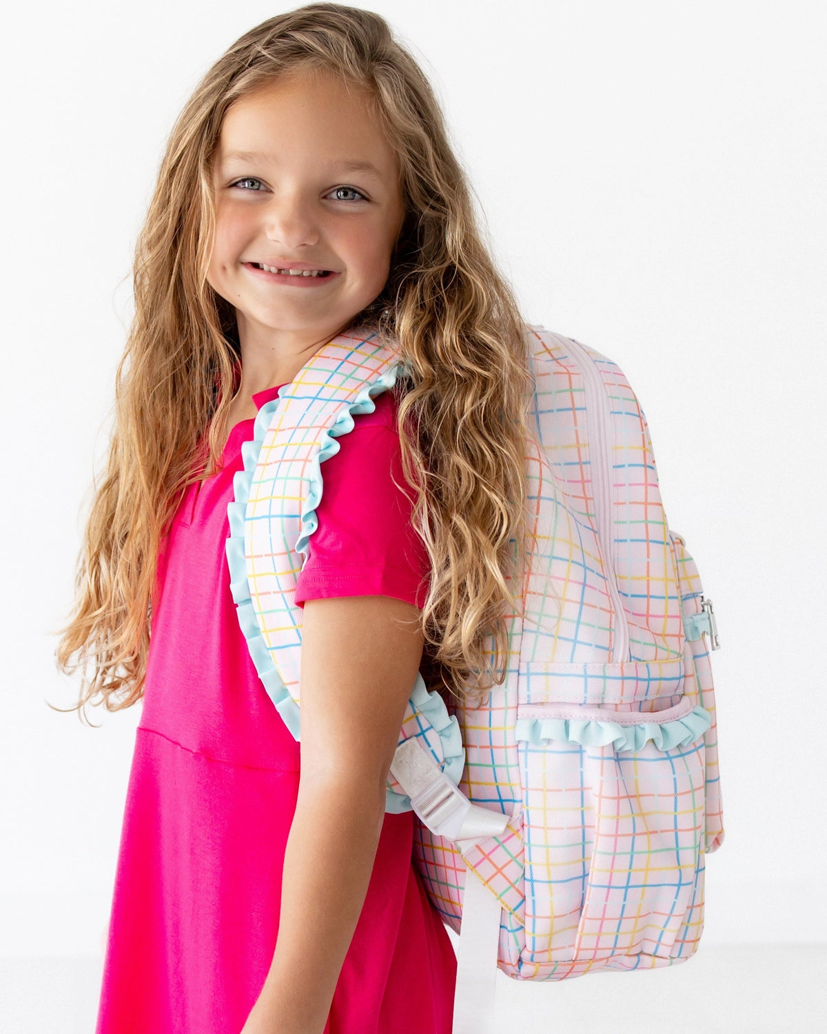 Pink Plaid Backpack - PREORDER