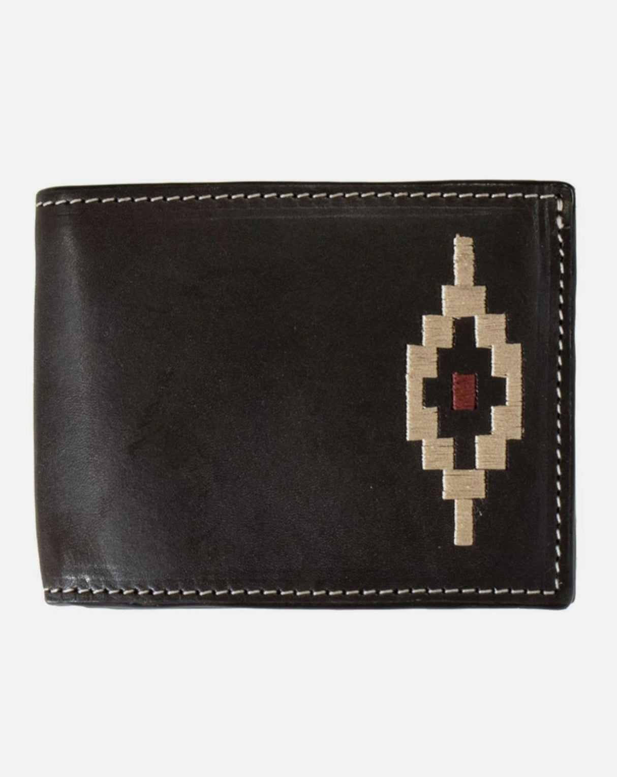 Southwest Lacing Dark Brown Bi-Fold Wallet