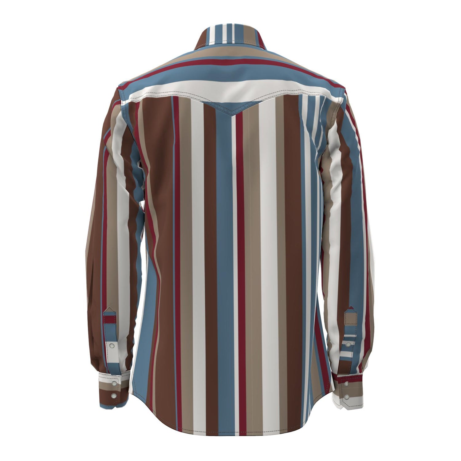 Vintage Stripe Blue & Tan Pearl Snap