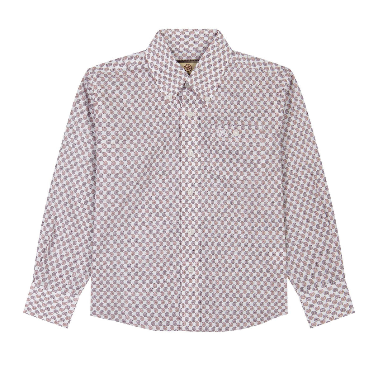 Boys Classic Long Sleeve Shirt - Red Paisley