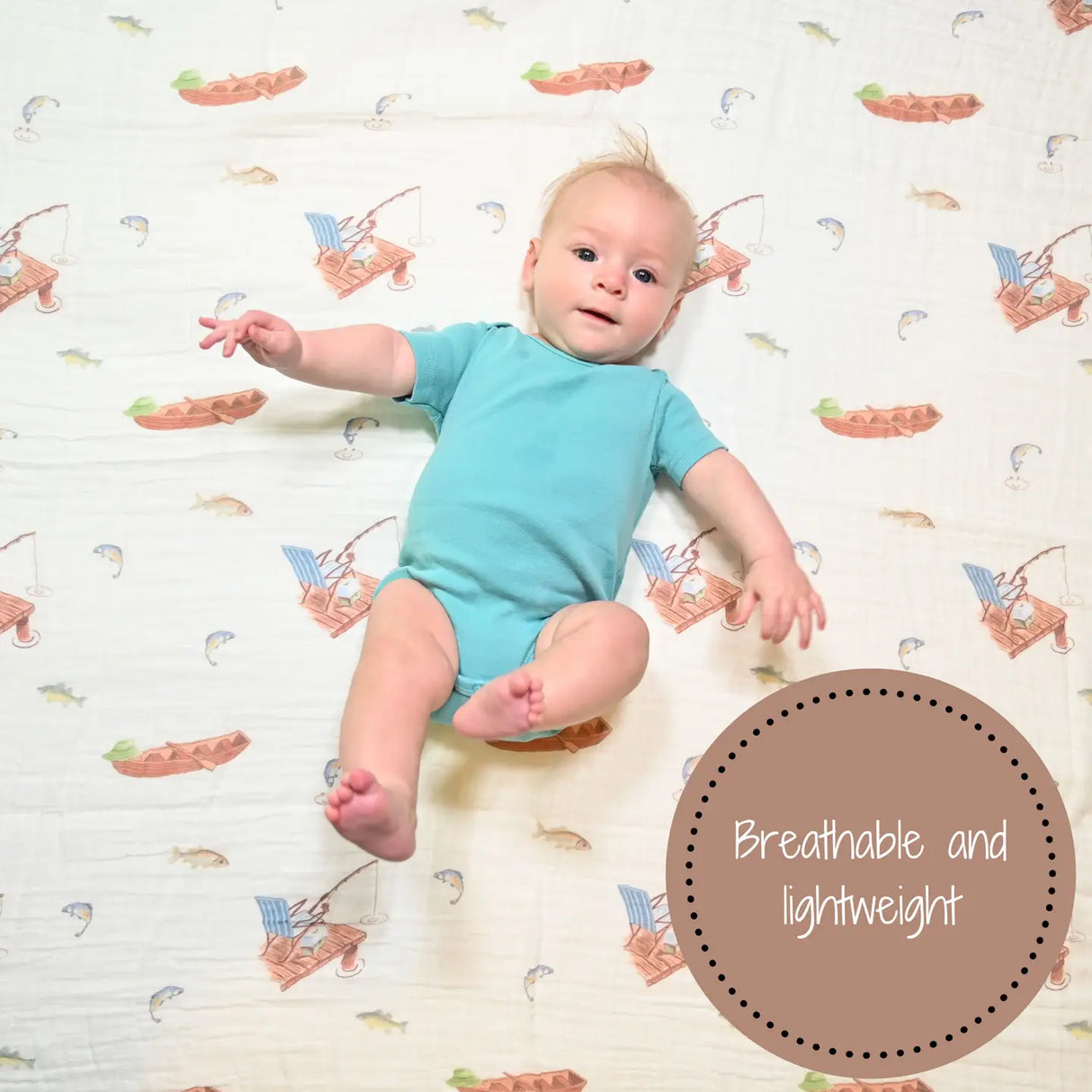 Gone Fishing Muslin Swaddle