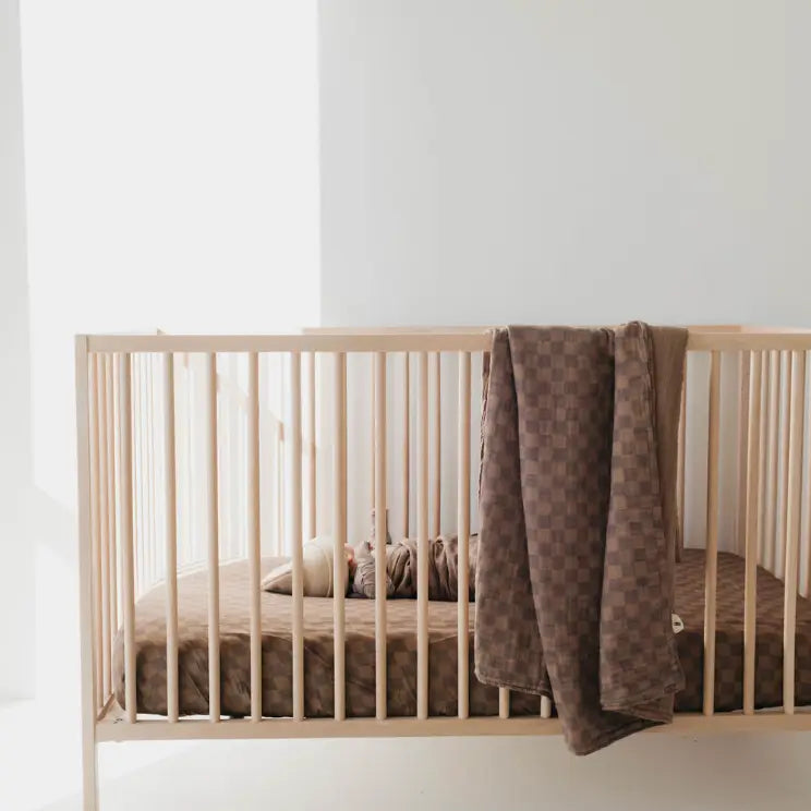 Faded Brown Checkered Muslin Quilt