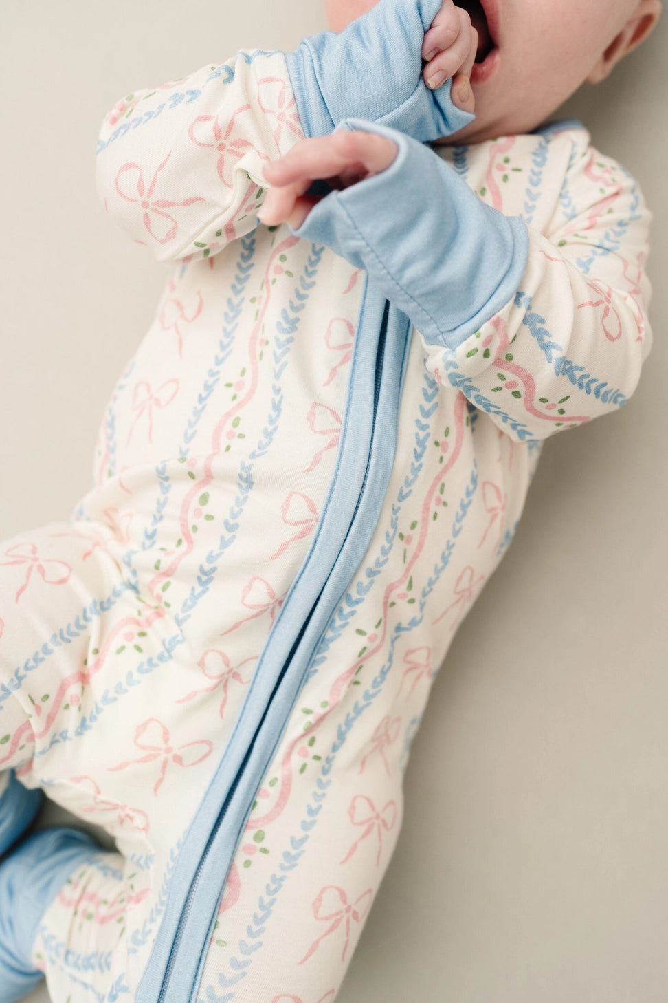 Dainty Bows Bamboo Zipper PJ