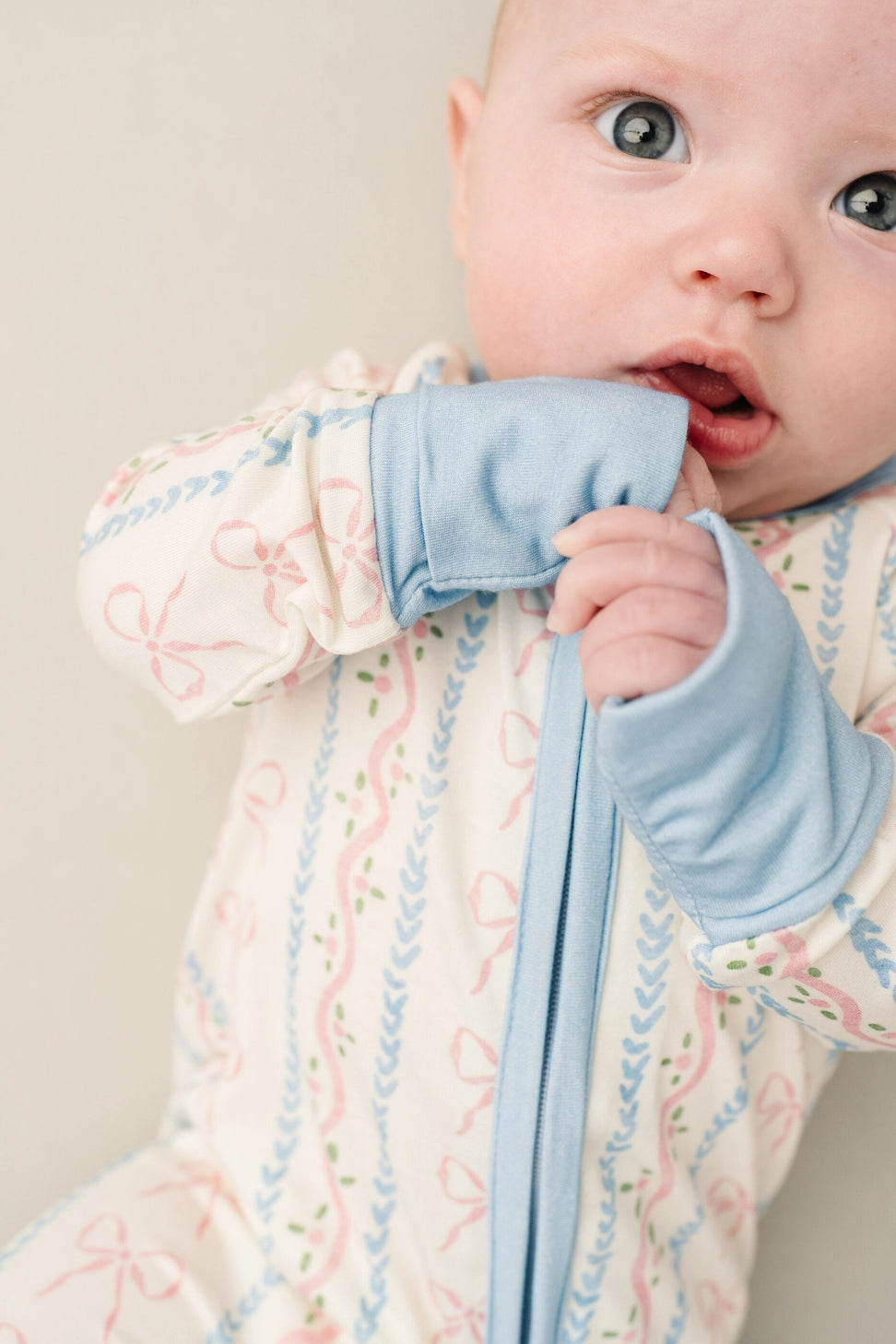 Dainty Bows Bamboo Zipper PJ