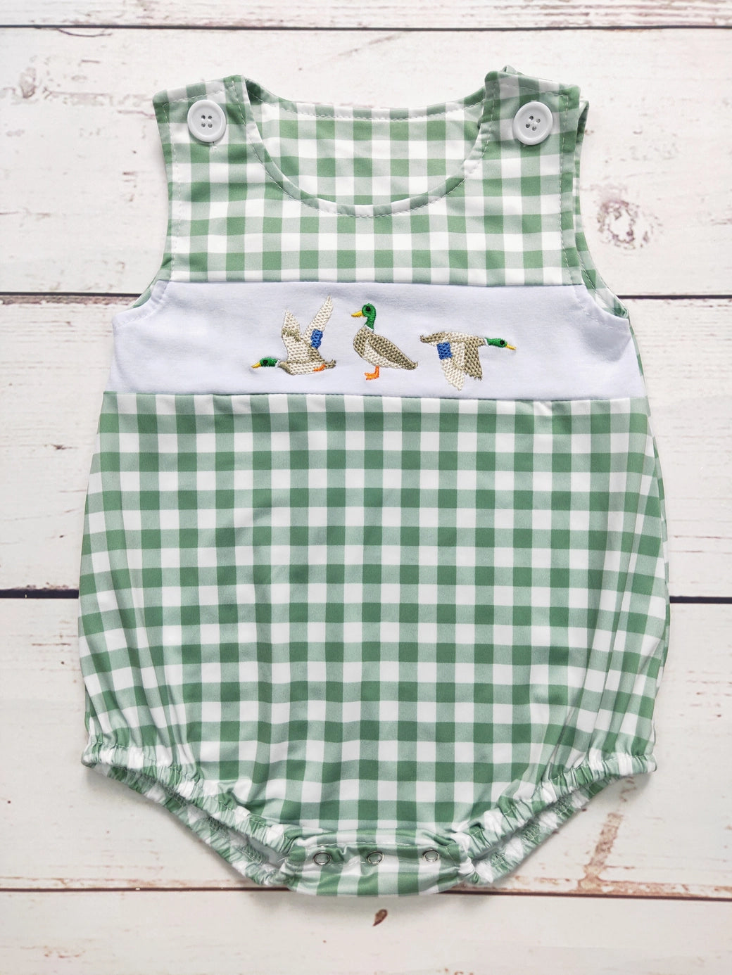 Gingham Duck Appliqué Romper