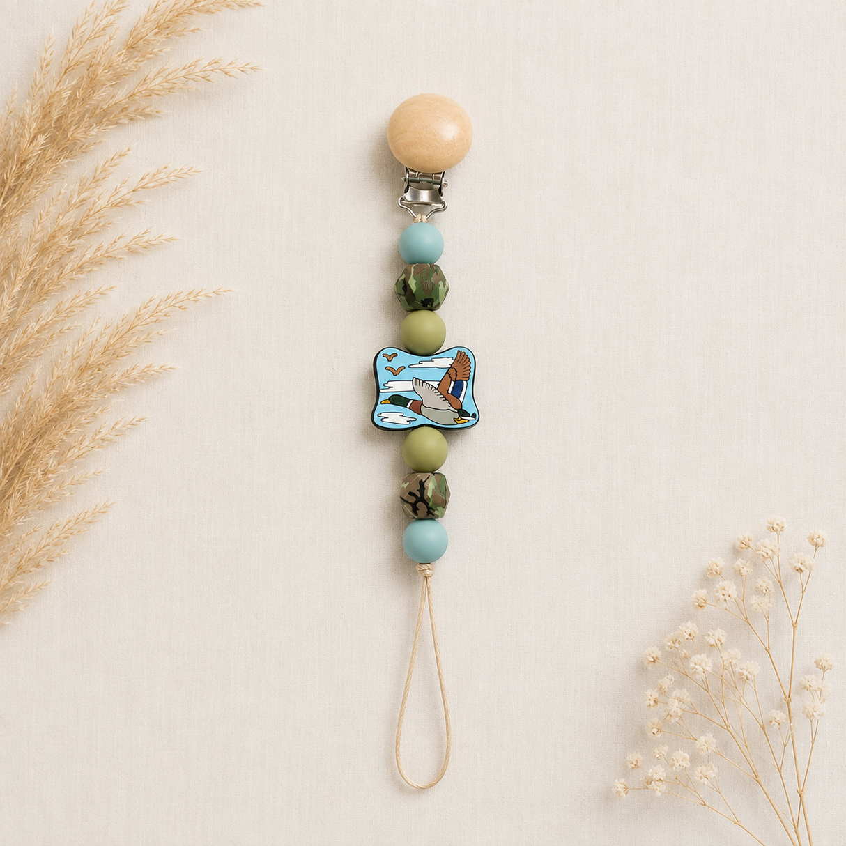 Mallard Sky Paci Clip