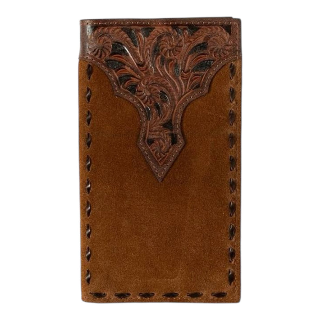 Roughout Brown Buck Lacing Rodeo Wallet