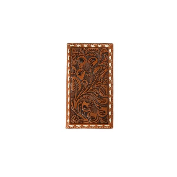 Buck Lace Floral Embossed Tan Rodeo Wallet