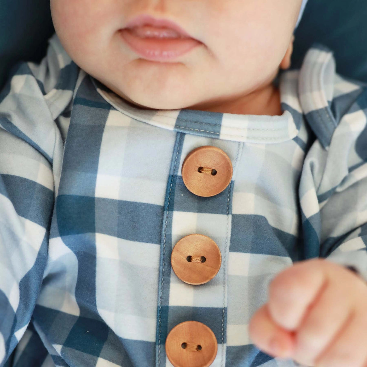 Paxton’s Plaid Newborn Knotted Gown + Hat