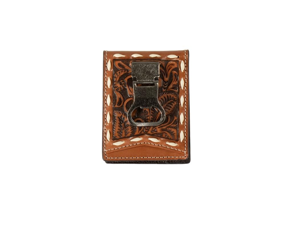 Buck Lace Floral Embossed Money Clip Wallet