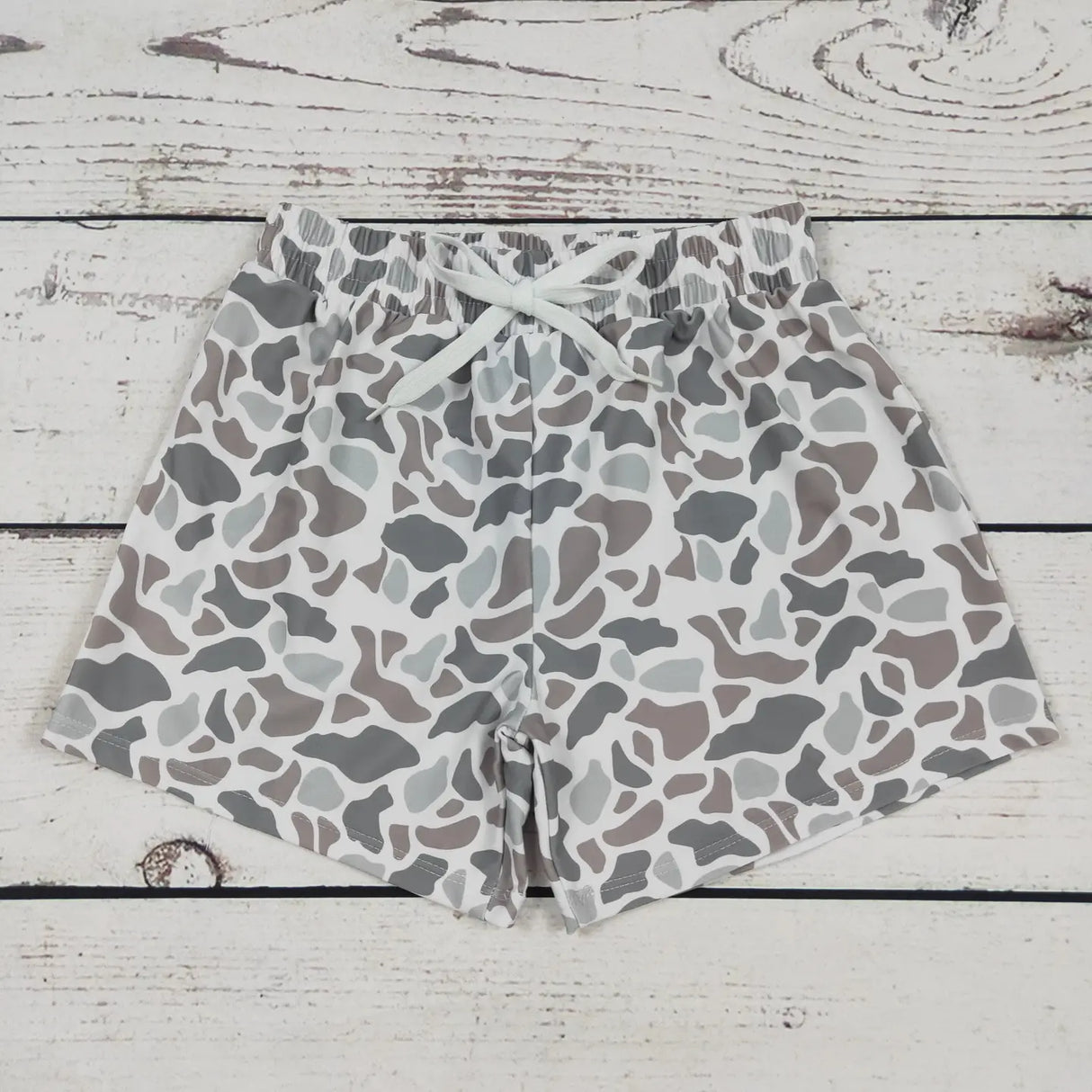 White Retro Camo Boardshorts