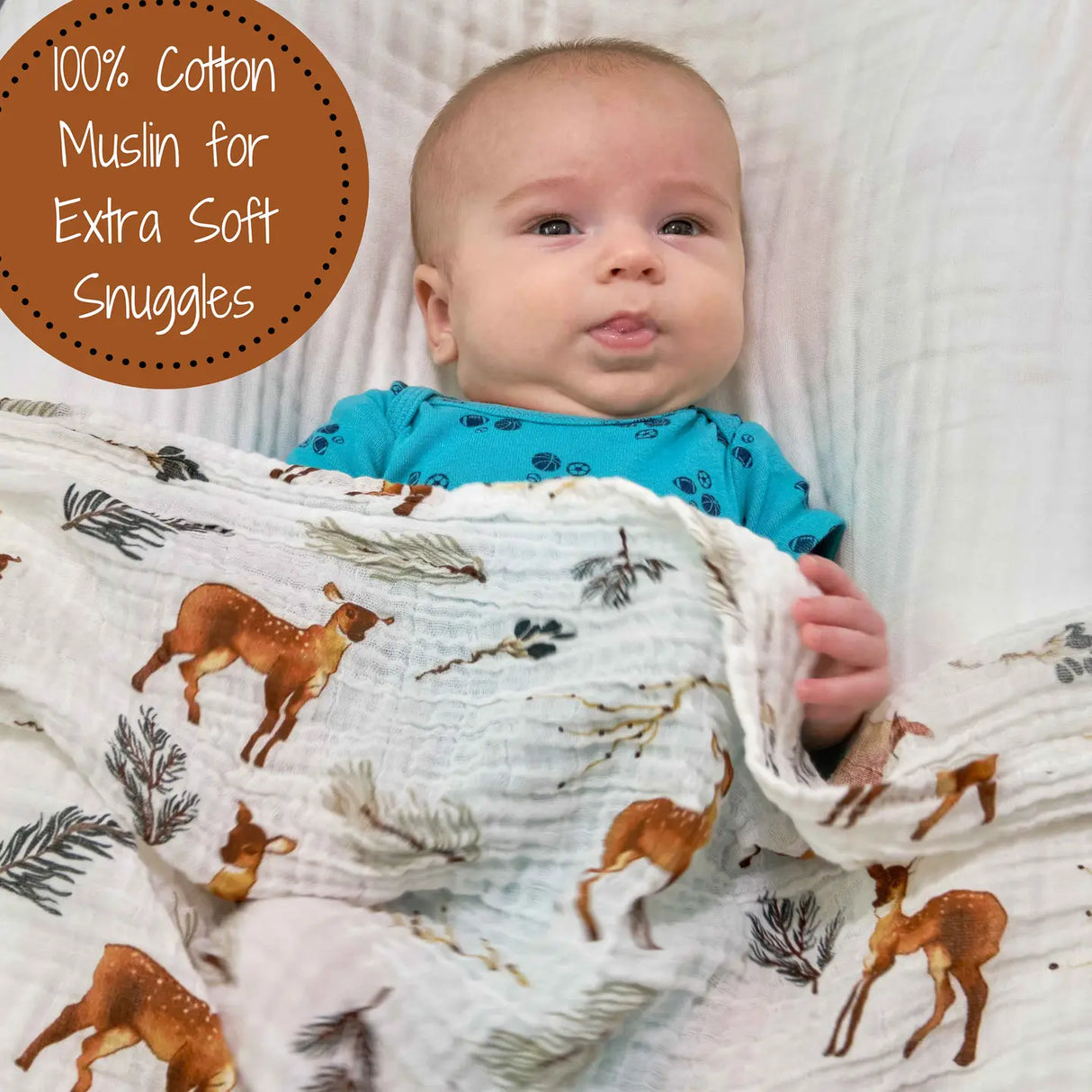 Oh Deer Cotton Muslin Swaddle