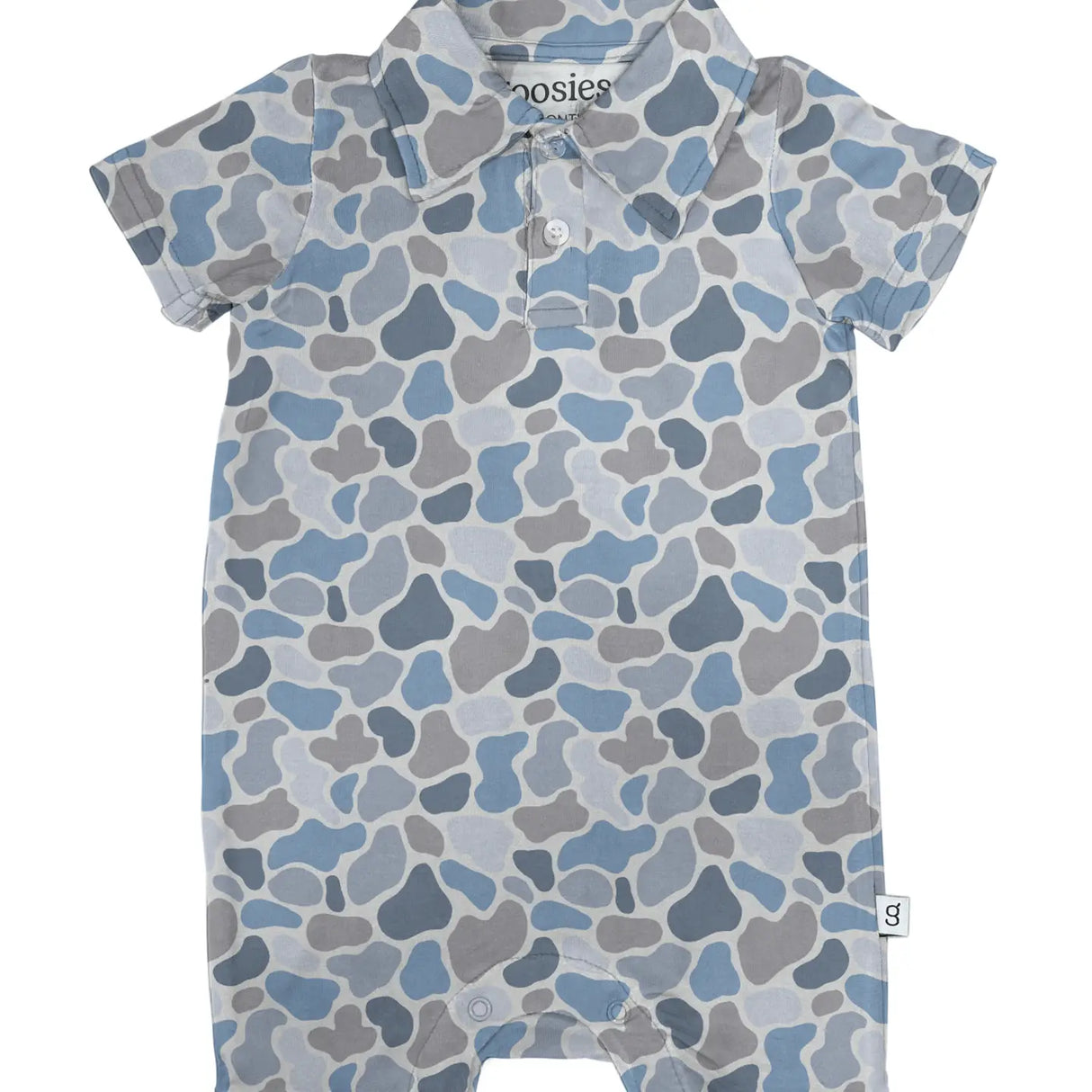 Blue Pebble Camo Bamboo Shortie Romper