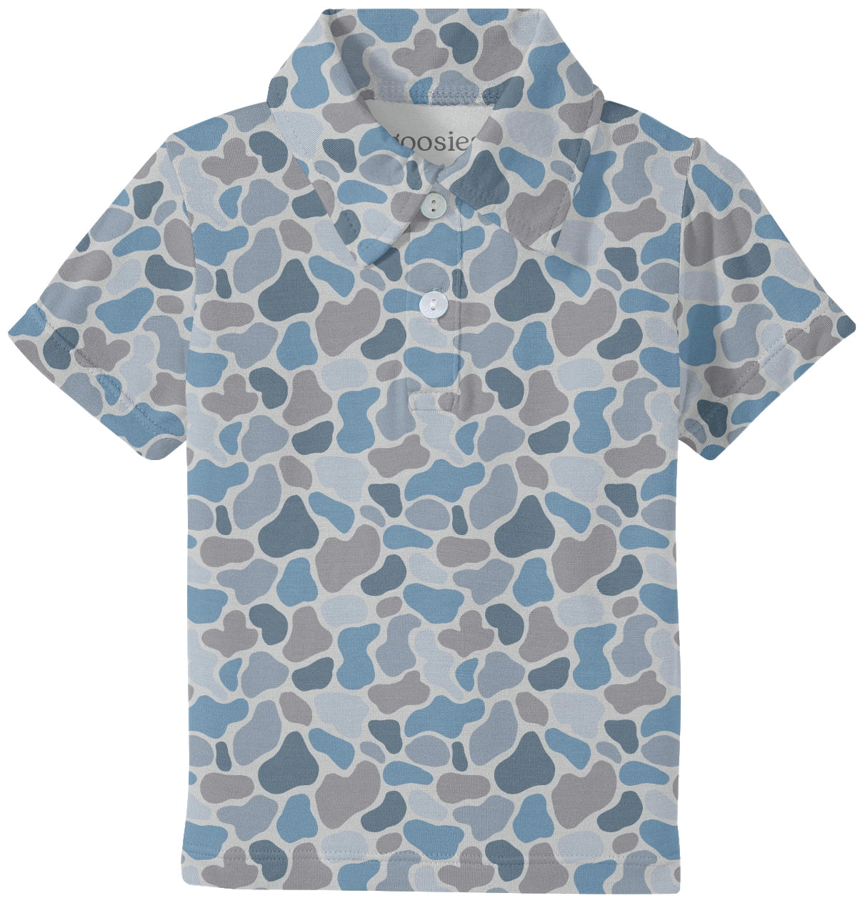 Blue Pebble Camo Bamboo Polo