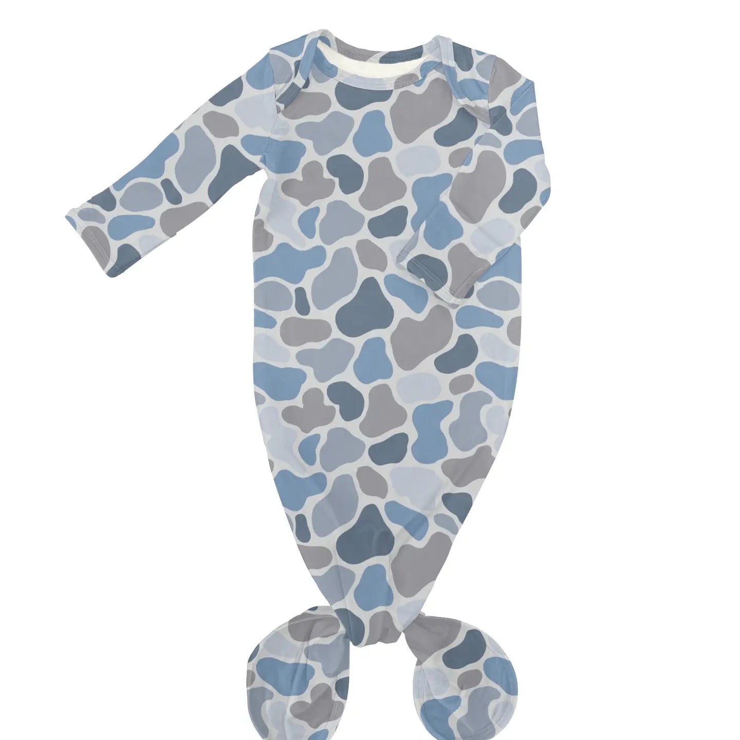 Blue Pebble Camo Bamboo Knotted Gown