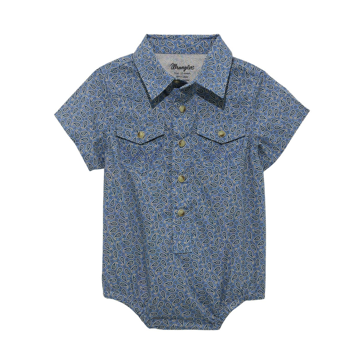 Wrangler Infant Blue Paisley Pearl Snap
