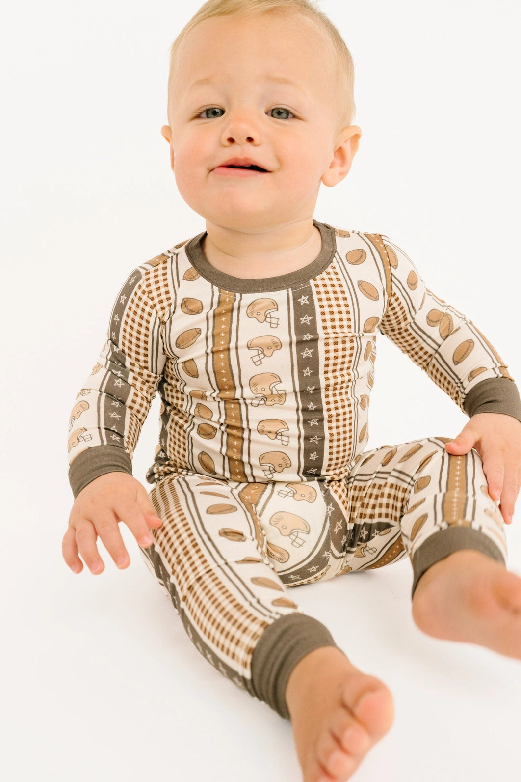 Touchdown Stripe Bamboo PJ 2-Piece Set