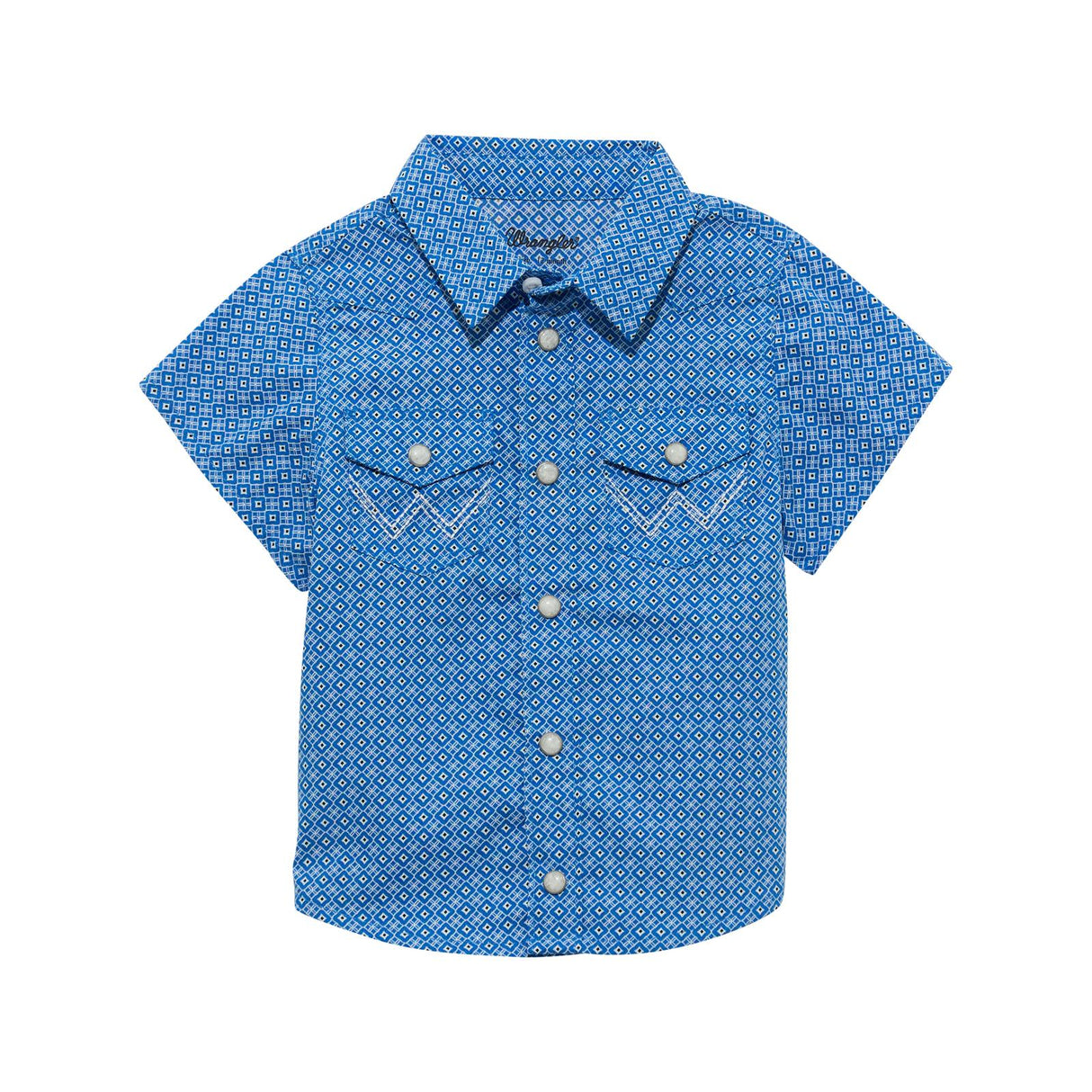 Wrangler Infant Pearl Snap - Blue Short Sleeve