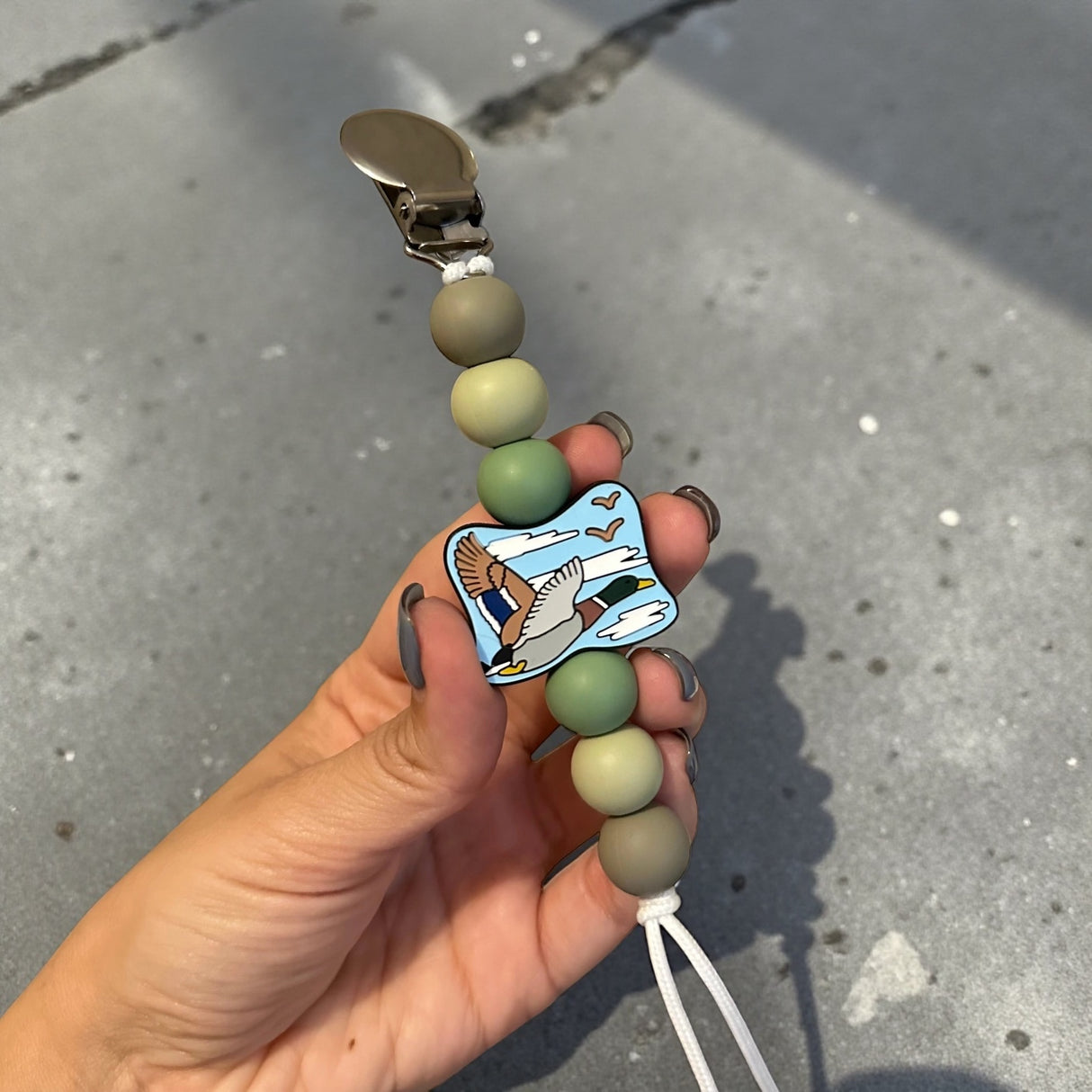 Mallard Sky Paci Clip