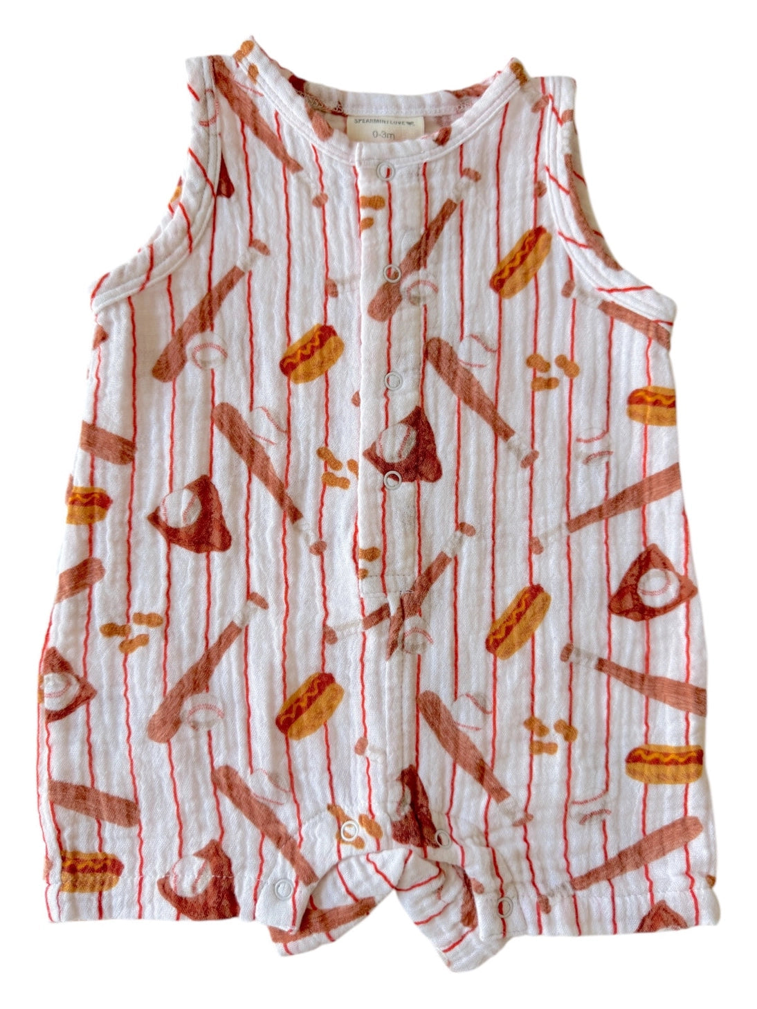 Take Me Out to the Ball Game Muslin Romper