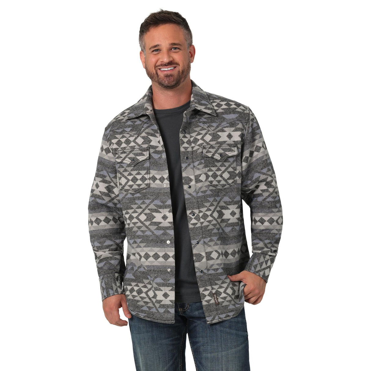 Mens Aztec Grey Shacket